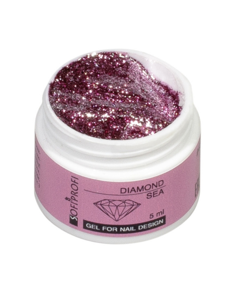 Гель для дизайна ногтей Diamond Sea тон 4524 Sofiprofi GEL FOR NAIL DESIGN Diamond Sea, 5 мл
